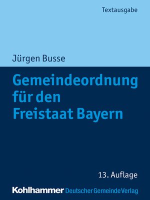 cover image of Gemeindeordnung für den Freistaat Bayern